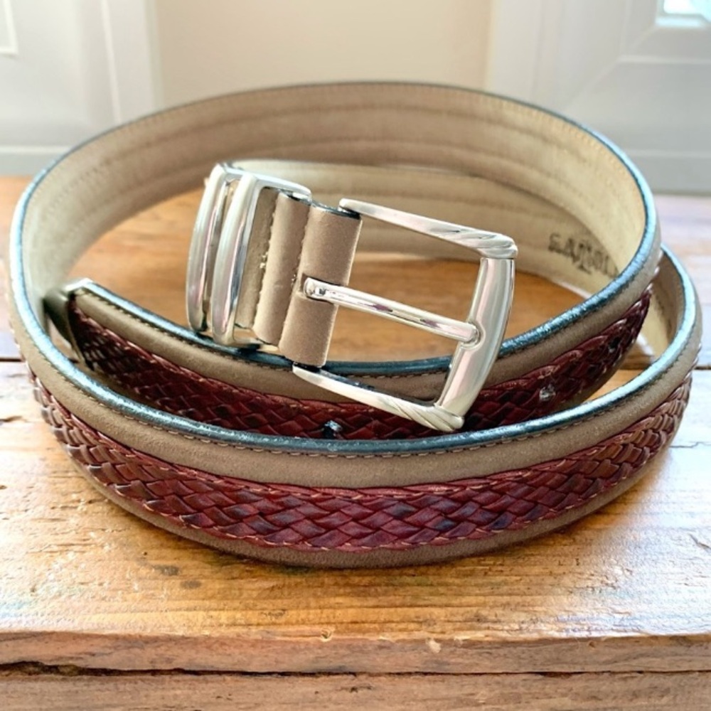 Tommy Bahama Woven Braided Leather Belt 38